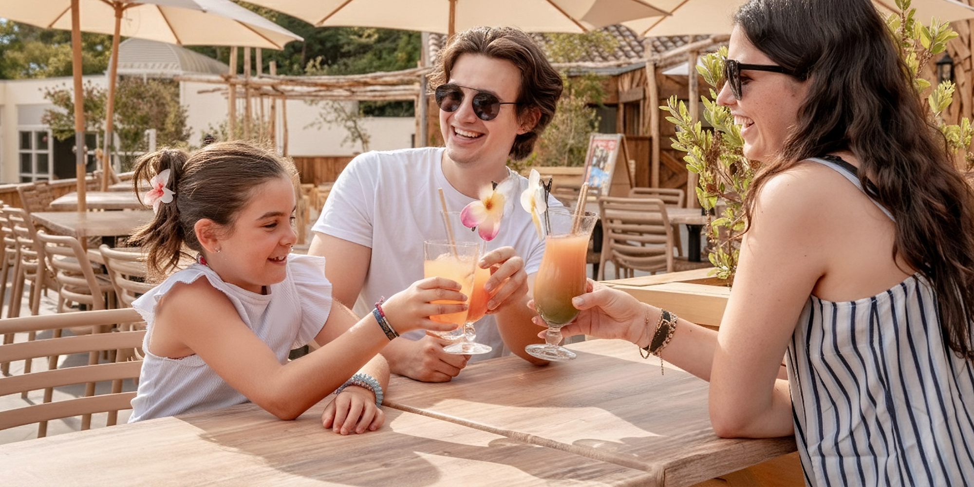 famille terrasse la baie