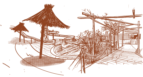 illustration parc aquatique